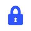 Icon: Blue padlock icon inside a white circle
